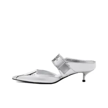 Alexander McQueen Punk Mules 'Silver' Women's