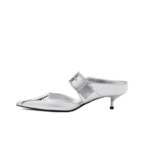 Alexander McQueen Punk Mules 'Silver' Women's