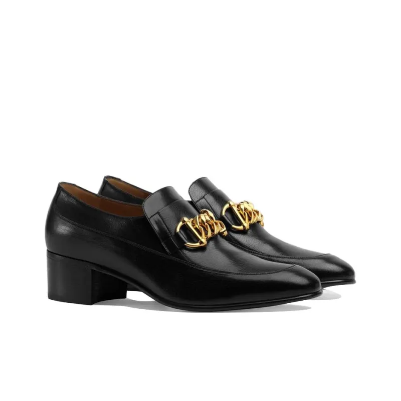 GUCCI 'Ice Lolly' Block Heel High Heels 5cm Men's Black-2