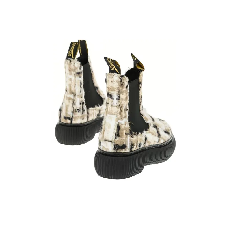 Lanvin Chelsea Boots Women's Beige Black-3