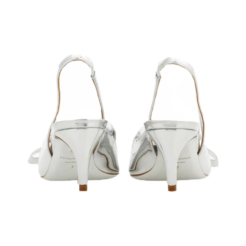 FERRAGAMO 55mm Bow-detail Slingback Leather Pumps-3