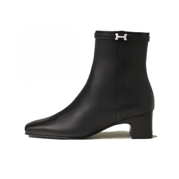 HERMES Hommage Ankle Boots 5cm Women's Black