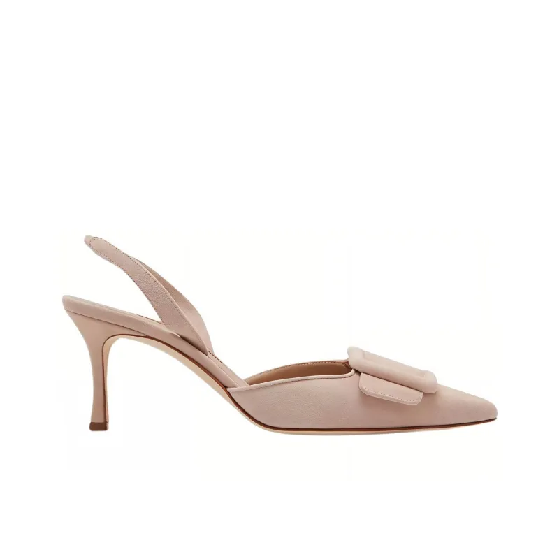MANOLO BLAHNIK Slim Heel High Heels Women's Light Beige-1