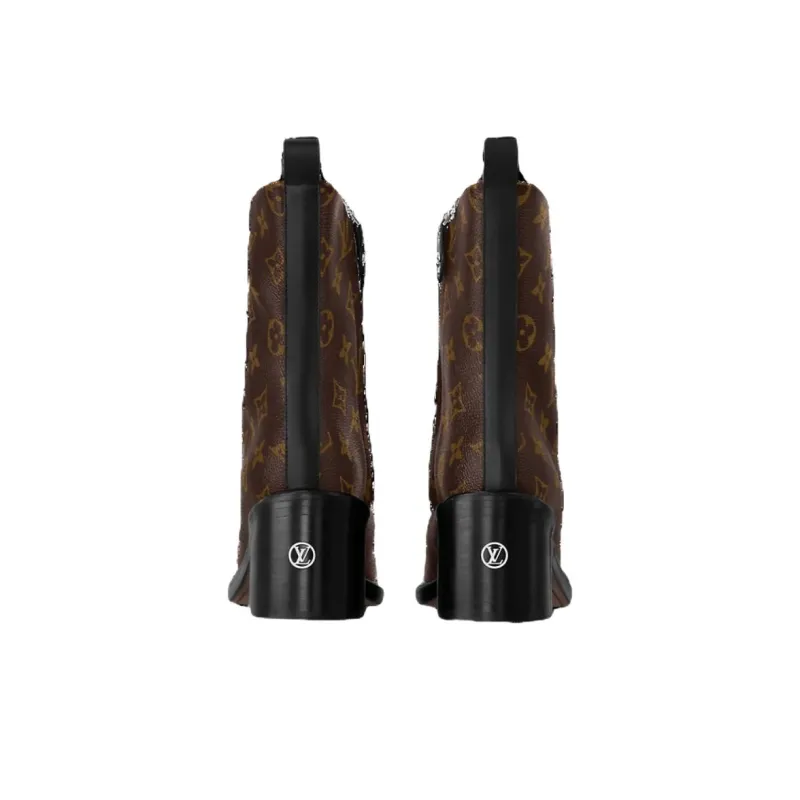 LOUIS VUITTON Jazz Ankle Boots 6cm Women's Brown-3