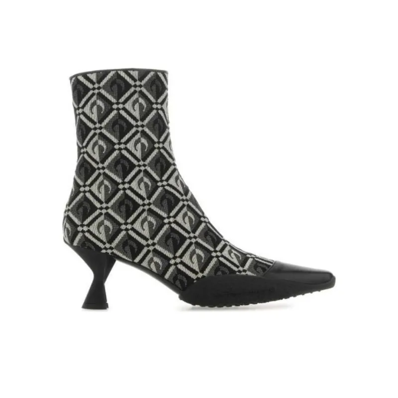 Marine Serre Pointed Toe Monogram Boots Women's-1