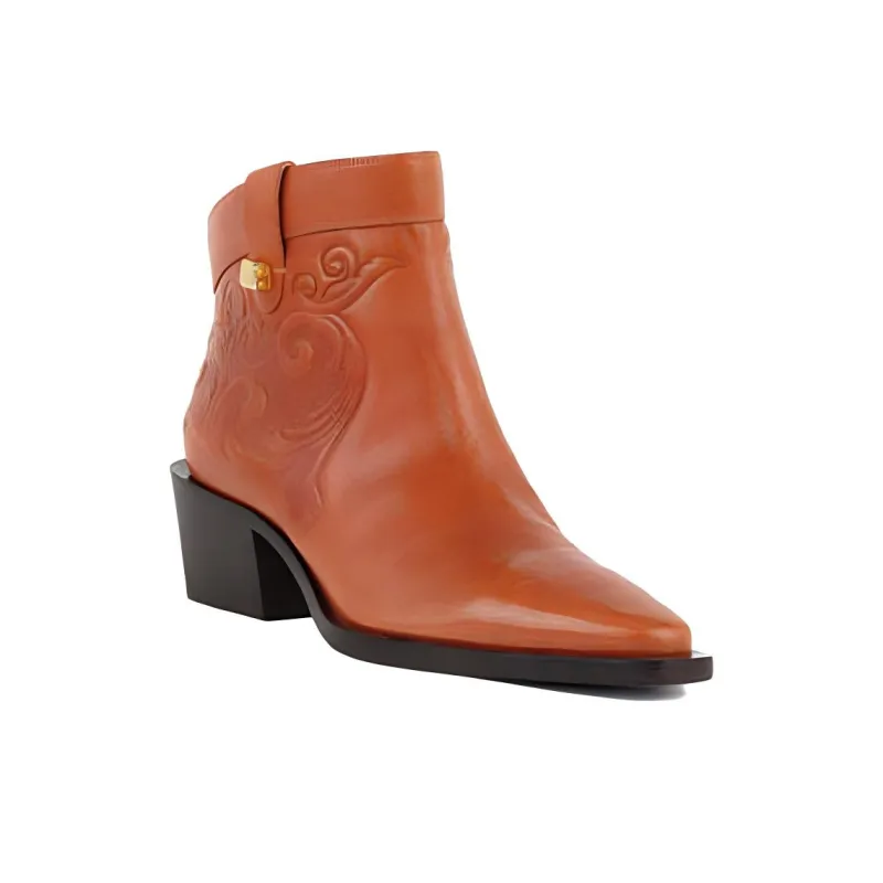 MAISON SKORPIOS Alexandra Cordoba Ankle Boots 6cm Women's Orange-2