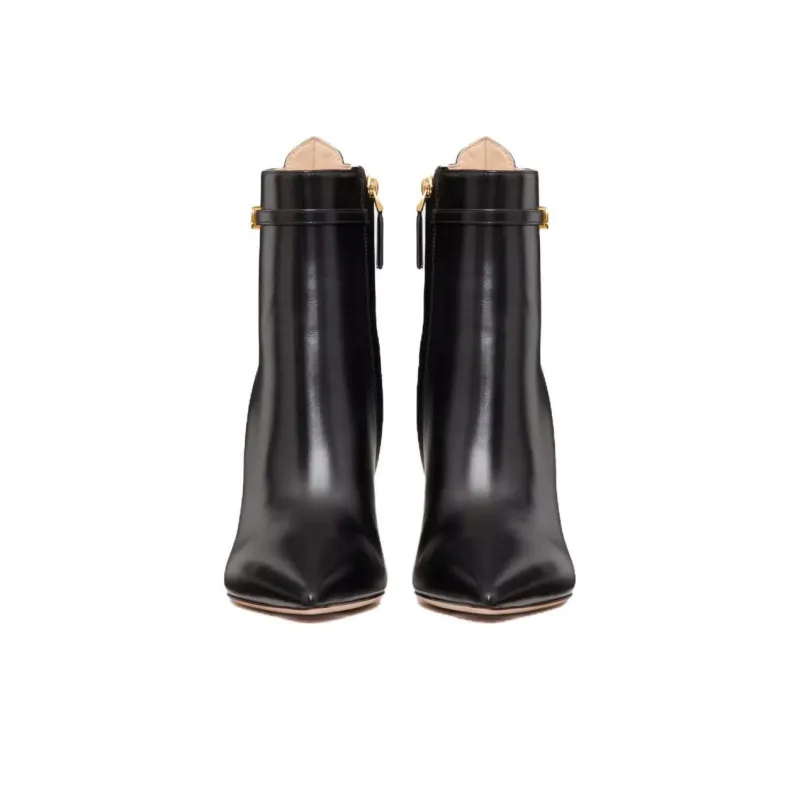Valentino Garavani Tan-Go 100mm Leather Ankle Boots-3