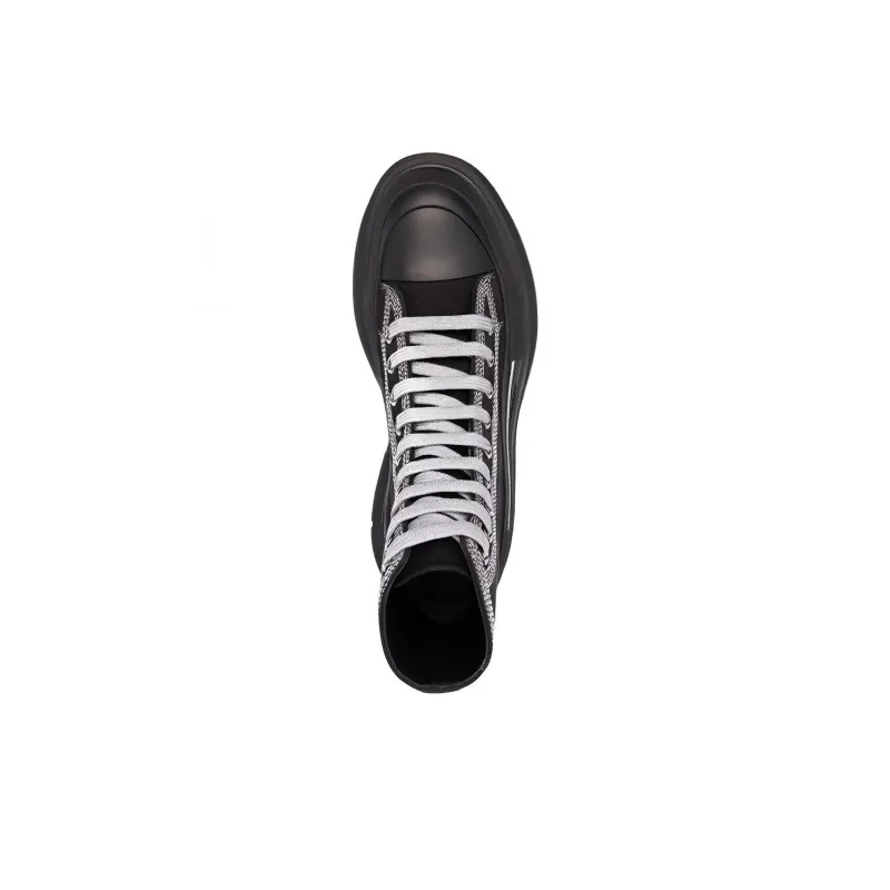 Alexander McQueen Tread Slick High Top Sneakers 'Black Grey'-3
