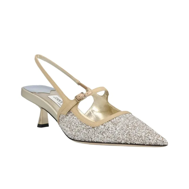 Jimmy Choo Didi Irregular Heel High Heels Women's Gold-2