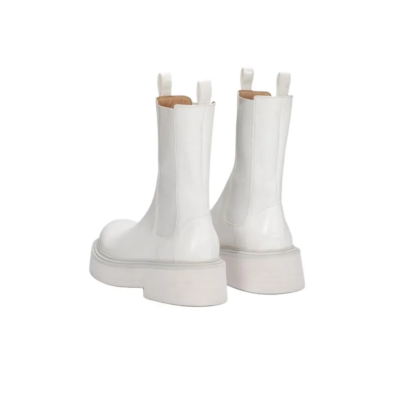Marsèll Zuccone Short Chelsea Boots Men's White-3