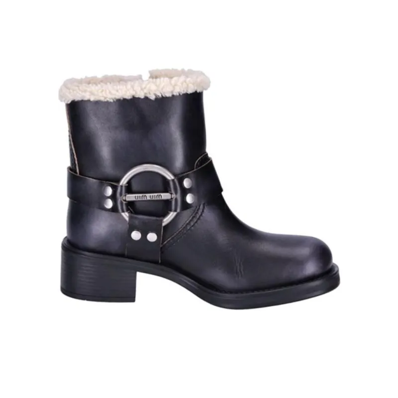 MIU MIU Ankle Boots Women's Black-1