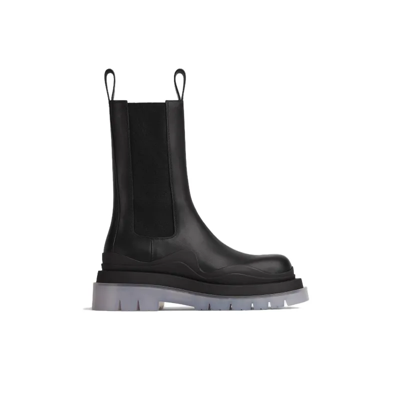 Bottega Veneta Tire Chelsea Crew Chelsea Boots 5.5cm Women's Black-1