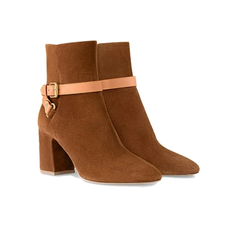 LOUIS VUITTON Parisienne Ankle Boots Women's Brown-2