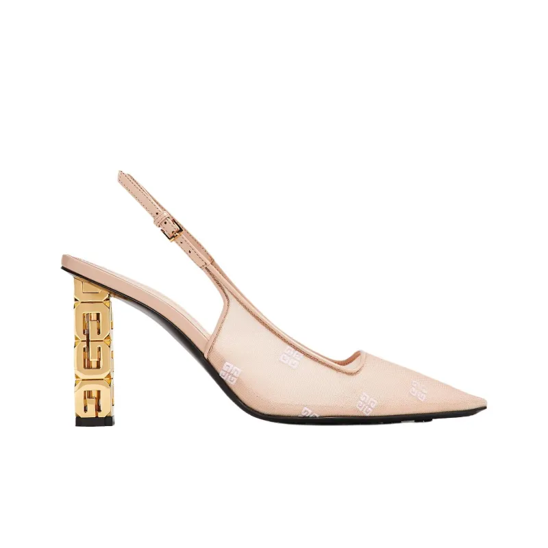 Givenchy G Cube Irregular Heel High Heels 8cm Women's Pink-1