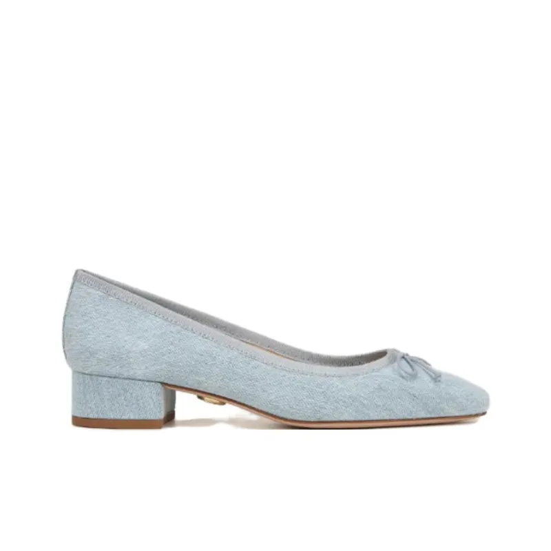 VERONICA BEARD Cecile Chunky Heel High Heels 2.5cm Women's Blue-1
