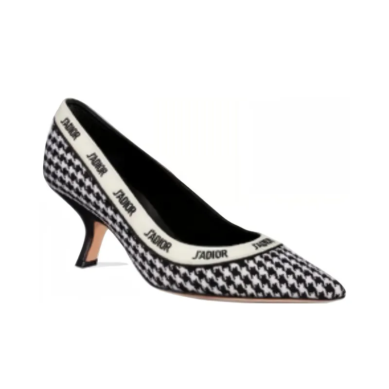 DIOR J'Adior Irregular Heel High Heels 6.5cm Women's Black White-2