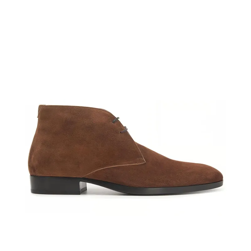 SAINT LAURENT Wyatt Ankle Boots Men's Brown-1