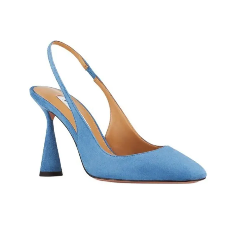 AQUAZZURA Amore Irregular Heel High Heels 9.5cm Women's Blue-2