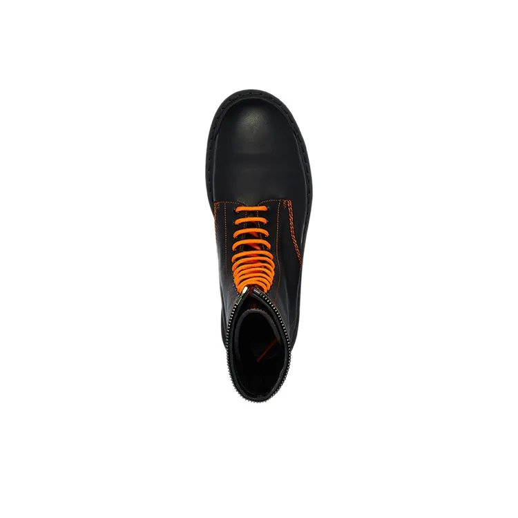 Balenciaga Master Tiger Year Collection Short Martin Boot Men's Black Orange-3