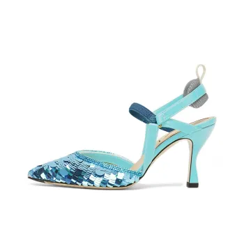 FENDI Sequin Embellished High Heeled Slingback Pumps