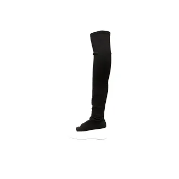 Rick Owens DRKSHDW Abstract Stockings Boot Black Milk Women's