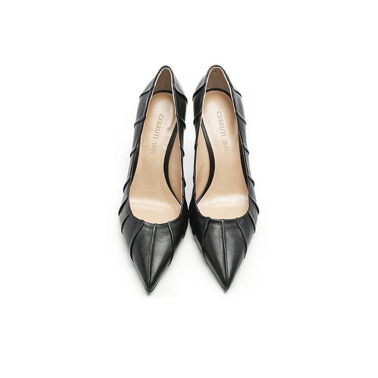 CERRUTI 1881 Fashion Versatile Pointed Toe Slim Heel High Heels Women's Black-2