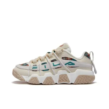FILA FUSION BARRICADE XMAS Puffy Shoes Wear Resistant Low Top Vintage Basketball Shoes Women's White Green