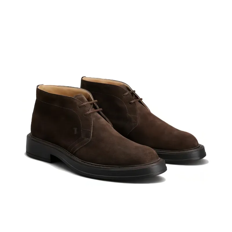 TOD'S Desert Round Toe Lace Up Boots-1