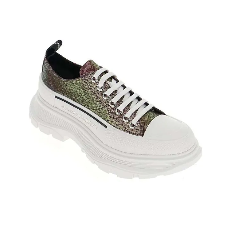 Alexander McQueen Tread Slick Lace up Shoes 'Dark Brown Multi' Women's-2