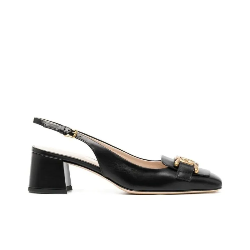 TOD'S Kate Logo Plaque Slingback Pumps-1