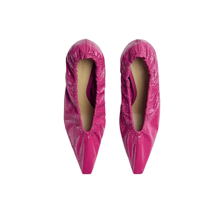 Bottega Veneta Almond High Heels Women's Hollyhock Red-3