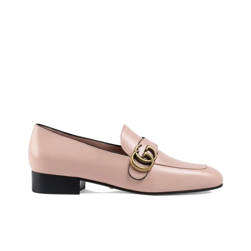 GUCCI Double G Leather Loafers-1
