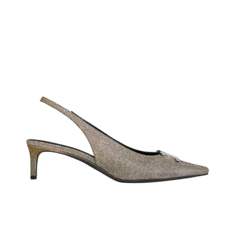 CELINE Triomphe Slim Heel High Heels Women's Gold And Silver-1