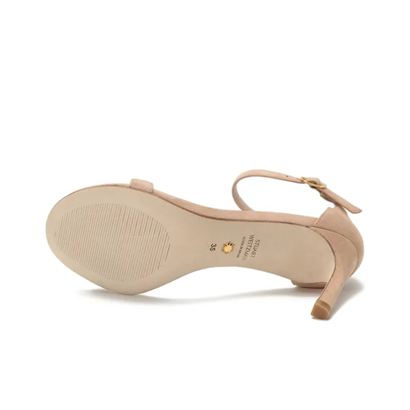Stuart Weitzman/SW Slim Heel One Strap Sandals 7.5cm Women's Cream Ecru-5