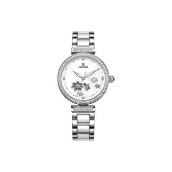 EBOHR Revenge Collection Mechanical Movement Stainless Steel Strap Watch Women's Watch White Dial