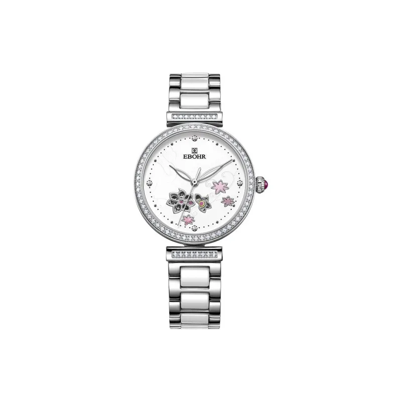 EBOHR Revenge Collection Mechanical Movement Stainless Steel Strap Watch Women's Watch White Dial-0