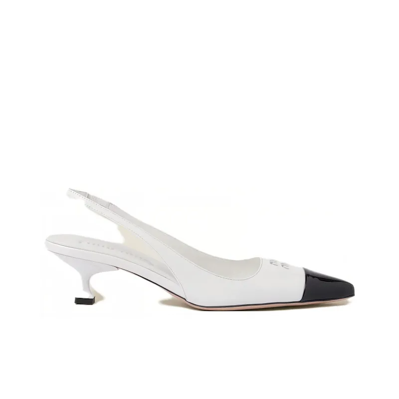MIU MIU Cone Heel High Heels Women's White-1