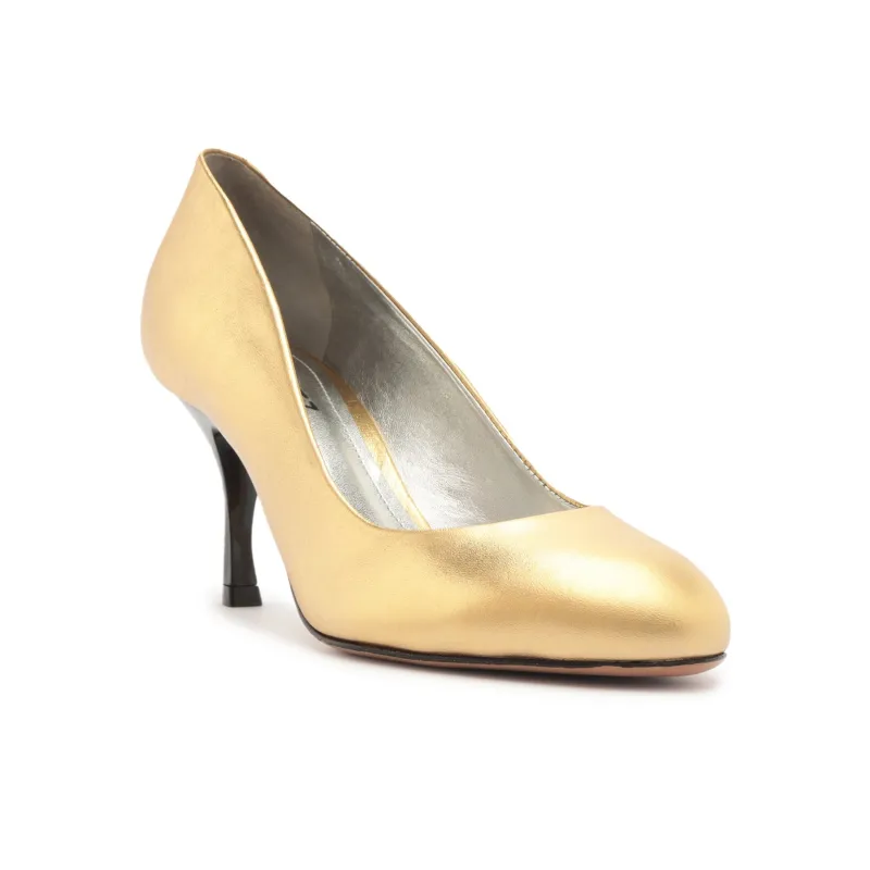 Schutz Giordana Slim Heel High Heels 8.5cm Women's Gold-2