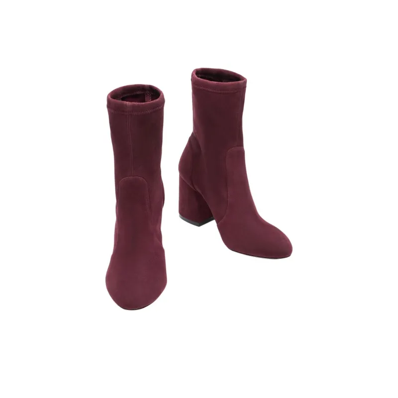 Stuart Weitzman/SW Flareblock Ankle Boots 8.5cm Women's Purple-3