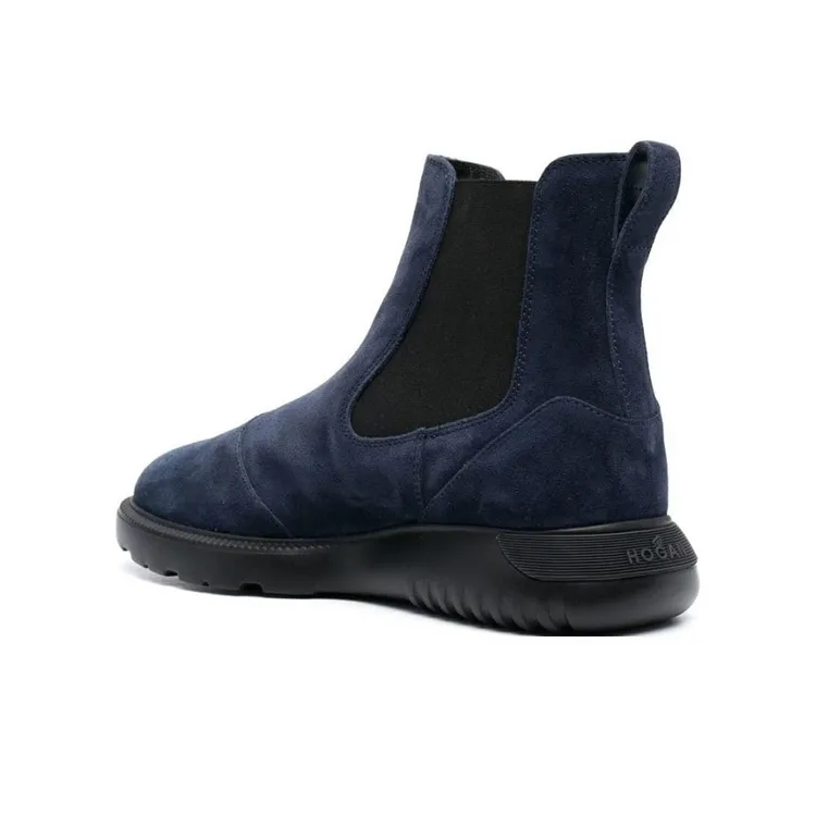 HOGAN H600 Short Chelsea Boots Men's Blue Black-3