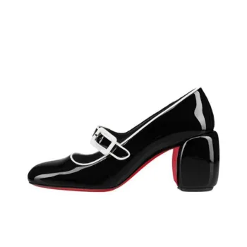 CL Minny Chunky Heel High Heels 7cm Women's Black
