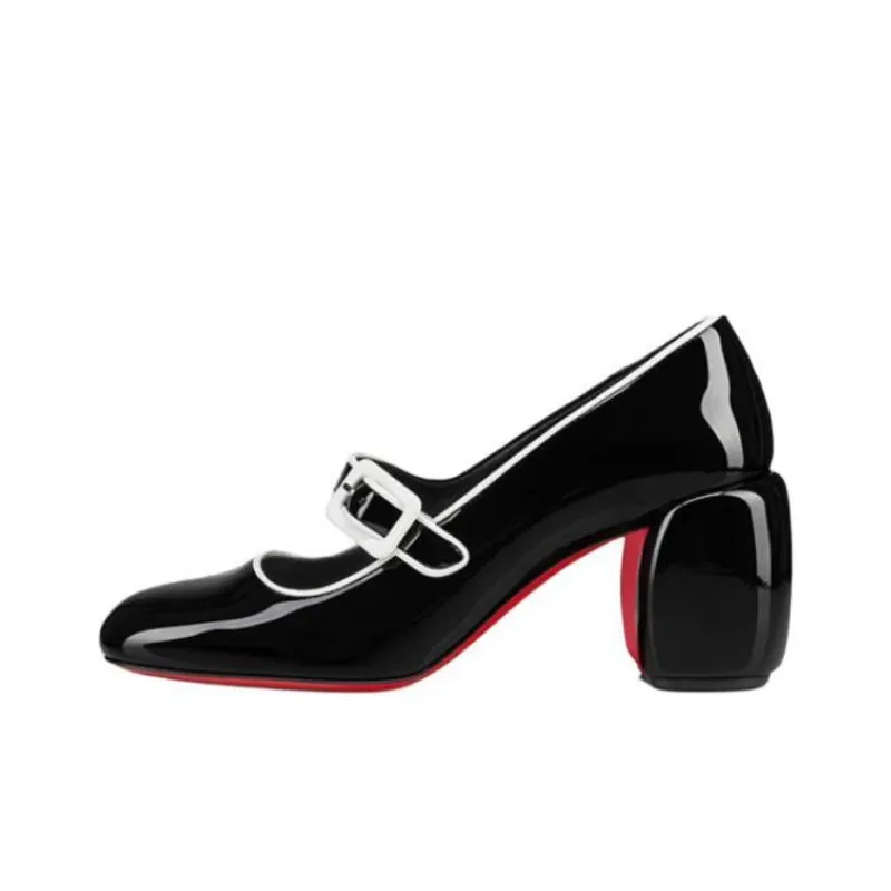 CL Minny Chunky Heel High Heels 7cm Women's Black-0