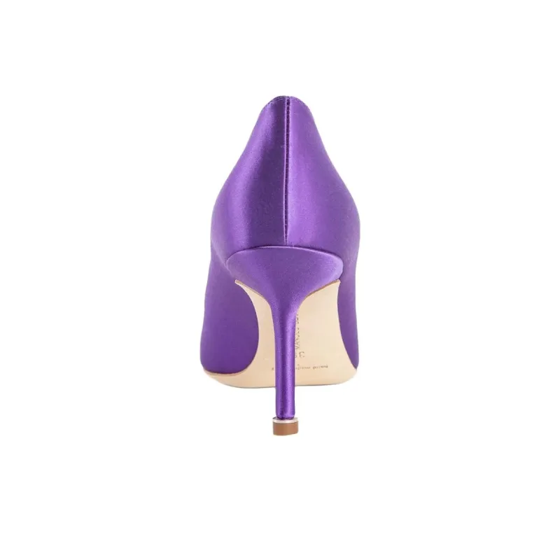 MANOLO BLAHNIK Hangisi Slim Heel High Heels 9cm Women's Purple-4