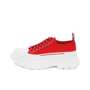 Alexander McQueen Tread Slick Low Lace Up White Red