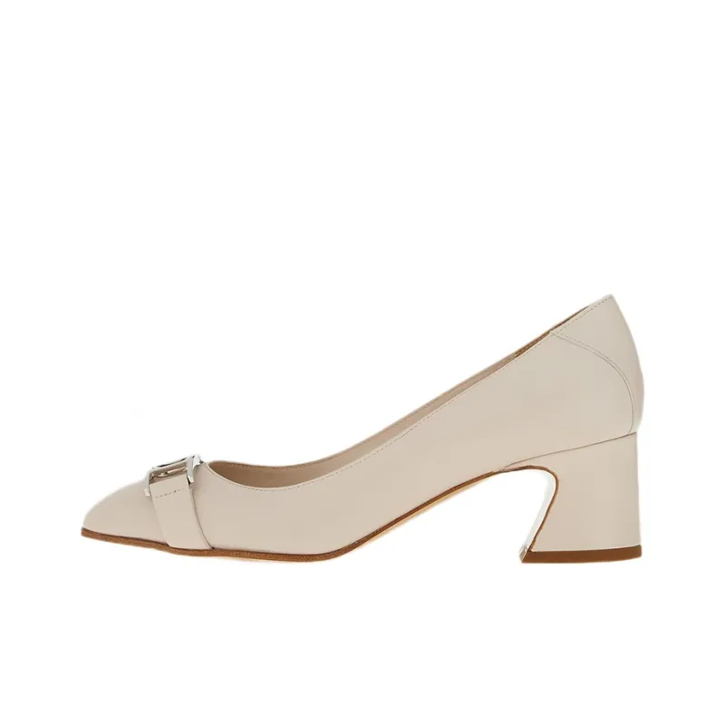 FERRAGAMO Vara Spool Heel High Heels Women's White-0