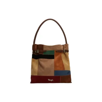 Tagi. Suede Shoulder Bag Unisex Brown