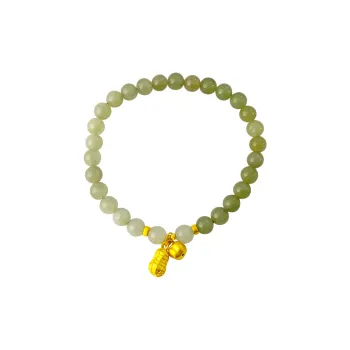 Love Hetian Jade Bracelets Pale Greenish White Jade Women's