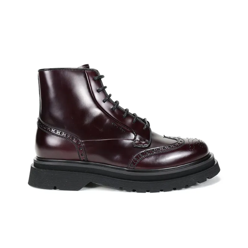 PRADA Ankle Boots Men's Dark Purple Red-1