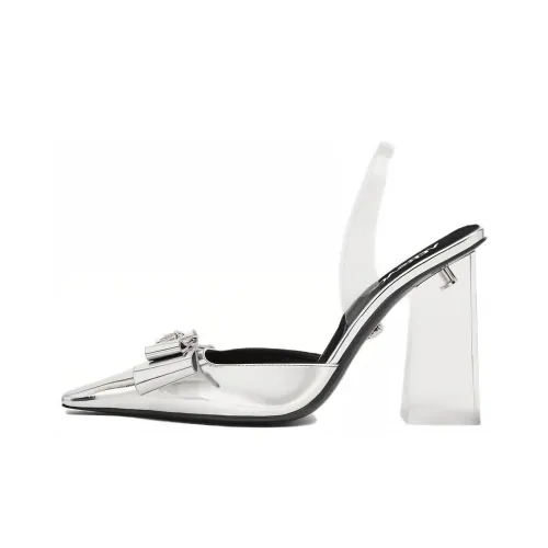 VERSACE Medusa Head Metallic Leather Pumps