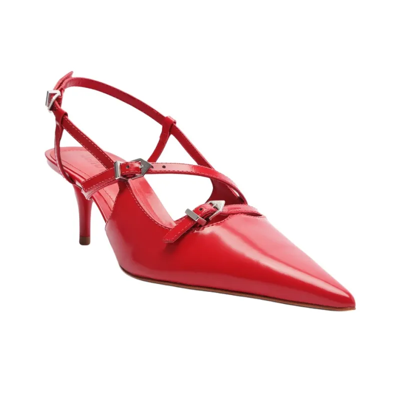 Schutz Stacy Slim Heel High Heels 6.3cm Women's Red-2